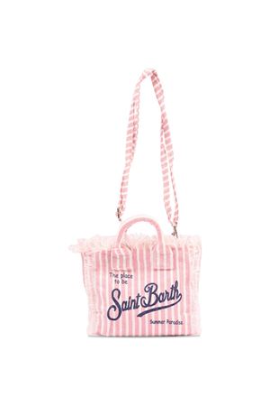 Borsa Vanity Mini in lino rosa con motivo a righe SAINT BARTH KIDS | VAMI00800397L